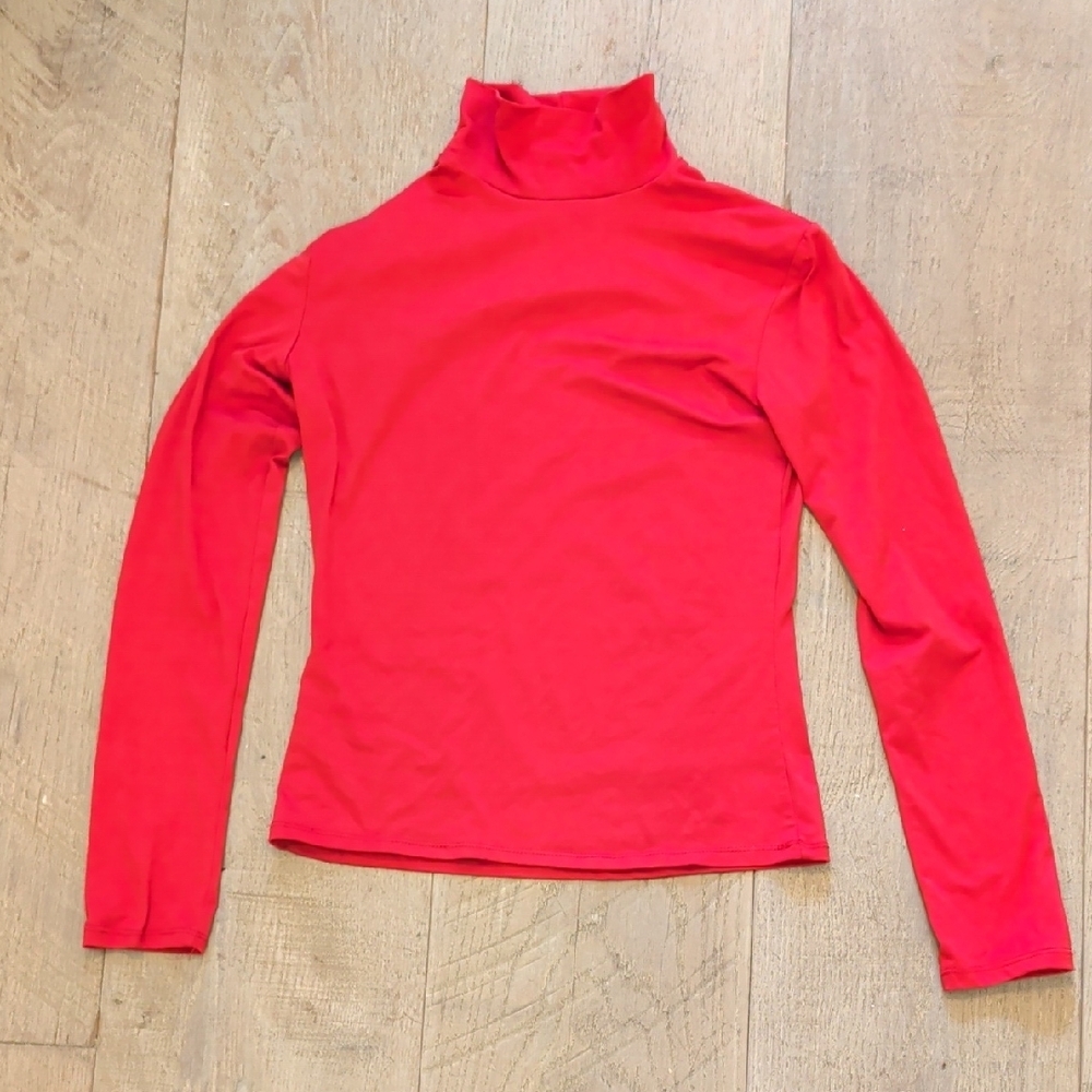 Yummy Soft Red Long-Sleeve Turtleneck Top